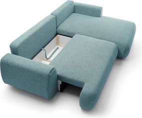 Masseno Narożnik ZEST z funkcją spania i pojemnikiem na pościel Narozniki L, Rozkładana sofa - Niebieski, PUENTE 73