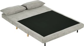 HOMCOM Sofa rozkładana łóżko dla gości z regulowanym oparciem do 120 kg szara 141x90x81 cm | Aosom PL