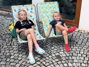 Zestaw 2 szt. składanych leżaków plażowych SAND PINEAPPLE, kolorowe
