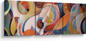 Obraz - Muzyczny abstrakt (z zegarem) (90x30 cm)