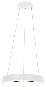 Designerska lampa wisząca biała z wbudowanym ściemnianym LED - RingledeDesignerski Oswietlenie wewnetrzne