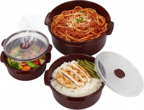 Pojemniki na żywność do mikrofalówki, okrągłe, 3 różne rozmiary