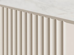 Stolik kawowy z szufladami Malmi 100 cm - kaszmir / crema bianca / czarne nóżki