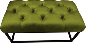 Ławka CHESTERFIELD tkanina Welur loft ławka metal : Kolor Stelaża - Czarny , Kolor tkaniny - VELVET - BL75, Typ tkaniny - Velvet