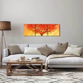 Obraz - Drzewo w słońcu (z zegarem) (90x30 cm)