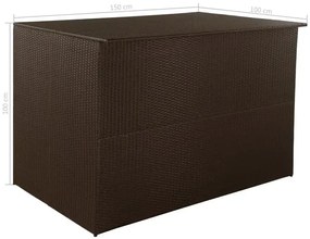 Brązowa rattanowa skrzynia ogrodowa P5-H58