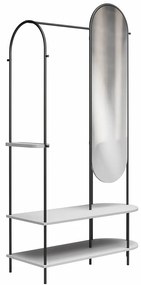 Czarno-szary metalowy zestaw do przedpokoju 101x183x43 cm Anastacia – CosmoLiving by Cosmopolitan