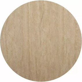 Okrągły stół jadalniany TALIA 90 cm z ceramicznym blatem z trawertynu, beżowy