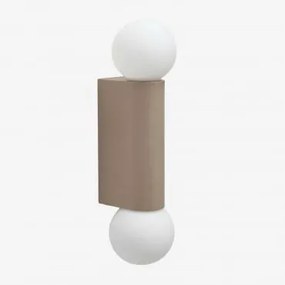 Kinkiet Ścienny Z 2 Kulami Szklanymi Do Użytku Zewnętrznego, Aluminiowy Irvine Moka Brown - Sklum