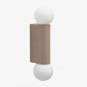 Kinkiet Ścienny Z 2 Kulami Ze Szkła Do Użytku Zewnętrznego, Aluminiowy Irvine Moka Brown - Sklum