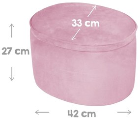 Jasnoróżowy aksamitny puf dziecięcy Lil Sofa – Roba