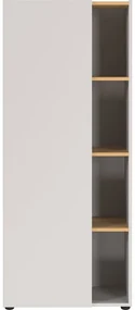 Biały regał w dekorze dębu 61x145x34 cm Adrano – Germania