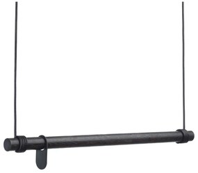 Czarny wieszak ścienny z litego drewna dębowego 110 cm Swing L – LIND DNA