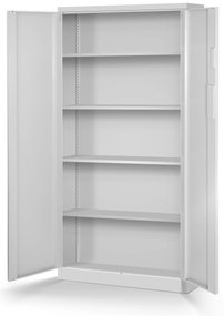 Biurowa szafa metalowa na akta DANIEL, 900 x 1850 x 400 mm, szara