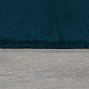 Ciemnoniebieski wełniany dywan tkany ręcznie 160x230 cm Textured Wool Border – Flair Rugs