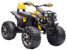 Homcom Mini Elektryczny Quad Pojazd dziecięcy ATV Motocykl dziecięcy z MP3 USB LED Żółty