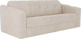 Kanapa 4-osobowa rozkładana typu express z beżową teksturowaną tapicerką - Miejsce do spania 160 cm - Materac 14 cm - DARIELO