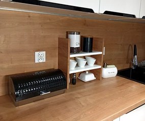 Półka kuchenna na przyprawy dąb craft + biały - Sivis