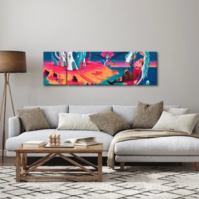 Obraz - Książę i smocza księżniczka (170x50 cm)