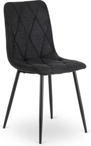 Krzesło Tapicerowane do Salonu ROBIN 2 Czarne Nowoczesne Loft
