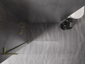 Mexen Kioto-X L ścianka prysznicowa Walk-in 50 x 200 cm, transparent 10 mm, złota szczotkowana - 800-050-107-55-00-X