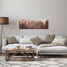 Obraz - Góry Brunatne N⁰2 (z zegarem) (90x30 cm)