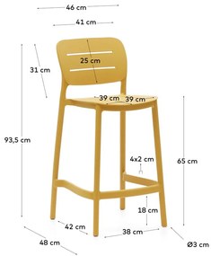 Musztardowy plastikowy hoker ogrodowy Morella – Kave Home