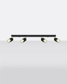 Listwa oświetleniowa NERO 4 czarna/złoty SOLLUX  LIGHTING