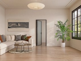 Drzwi kompletne dwustronne z aluminium i matowego szkła hartowanego - wys. 204 x szer. 83 cm - Czarny - LOXTON