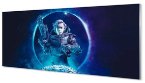 Szklany Panel Kosmos kobieta księżyc