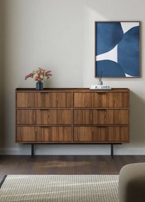 Komoda z 6 szufladami na nóżkach orzech warmia T9-G69