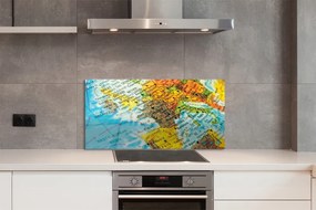 Panel szklany do Kuchni Globus i Mapa Świata