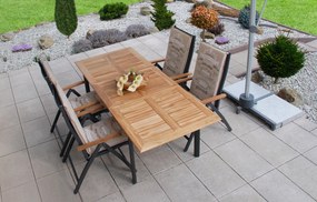 CONCEPT FSC® - stół rozkładany z blatem tekowym - Towar z drobną wadą (N592)