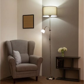 Brilagi - Lampa stojąca CERIA 1xE27/100W/230V + 1xE14/25W matowy chrom/brązowy