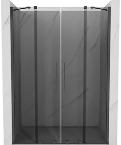 Mexen Velar Duo drzwi prysznicowe rozsuwane 140 cm, grafit, gun gray szczotkowany - 871-140-000-42-66
