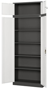 Nadstawka na szafę EWA, 900 x 380 x 400 mm, antracytowo-biała