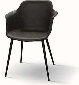 Zestaw 2 krzeseł ze sztucznej skóry w kolorze antracytowym - CANNES