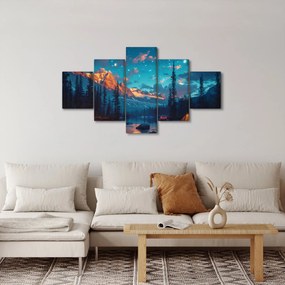 Obraz - Kemping w górach (125x70 cm)