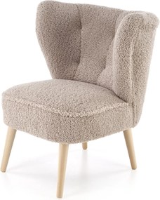 Fotel tapicerowany tkaniną typu baranek Mocca Halmar