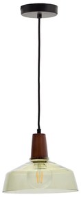 Zielona/w ciemnym naturalnym kolorze lampa wisząca ze szklanym kloszem ø 40 cm Silex – Kave Home