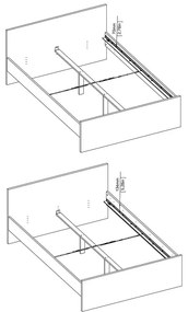 Białe łóżko dwuosobowe z płyty wiórowej bez stelaża 140x200 cm Naia – Tvilum