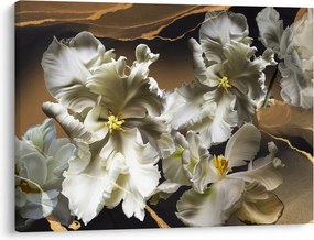 Obraz - Orchidea kwiaty na marmurowym tle (70x50 cm)