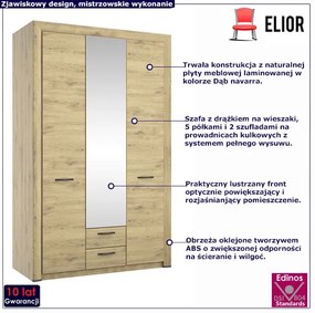 Szafa trzydrzwiowa z lustrem - Salmi 14X