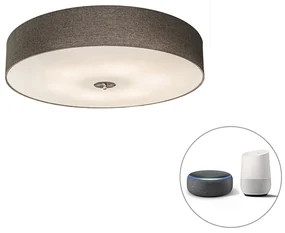 Inteligentna lampa sufitowa ciemnoszary 70 cm z 6 Wifi A60 - Drum Jute Nowoczesny Oswietlenie wewnetrzne