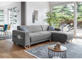 Szary rozkładany/ze schowkiem narożnik Classy Sophie – Miuform