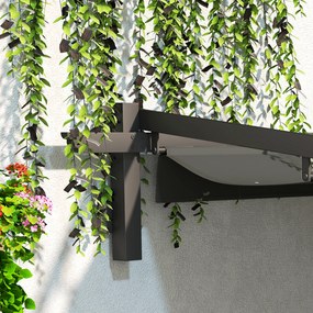 Outsunny Pawilon pergola 3x3 m montaż ścienny z regulowanym dachem wiatroodporna do ogrodu i tarasu ciemnoszary | Aosom PL