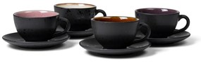 Czarne kamionkowe filiżanki zestaw 4 szt. 240 ml Black/Mix – Bitz