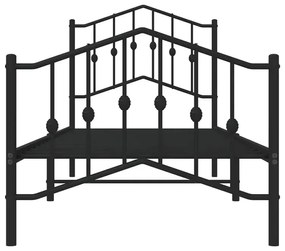 Czarne metalowe łóżko pojedyncze 100x200cm - Honta