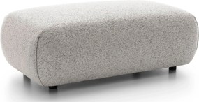 Jasnoszara pufa prostokątna do salonu nowoczesnego H4-R34