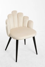 Zestaw 4 Krzese Hand Aksamitne Czarne Nogi